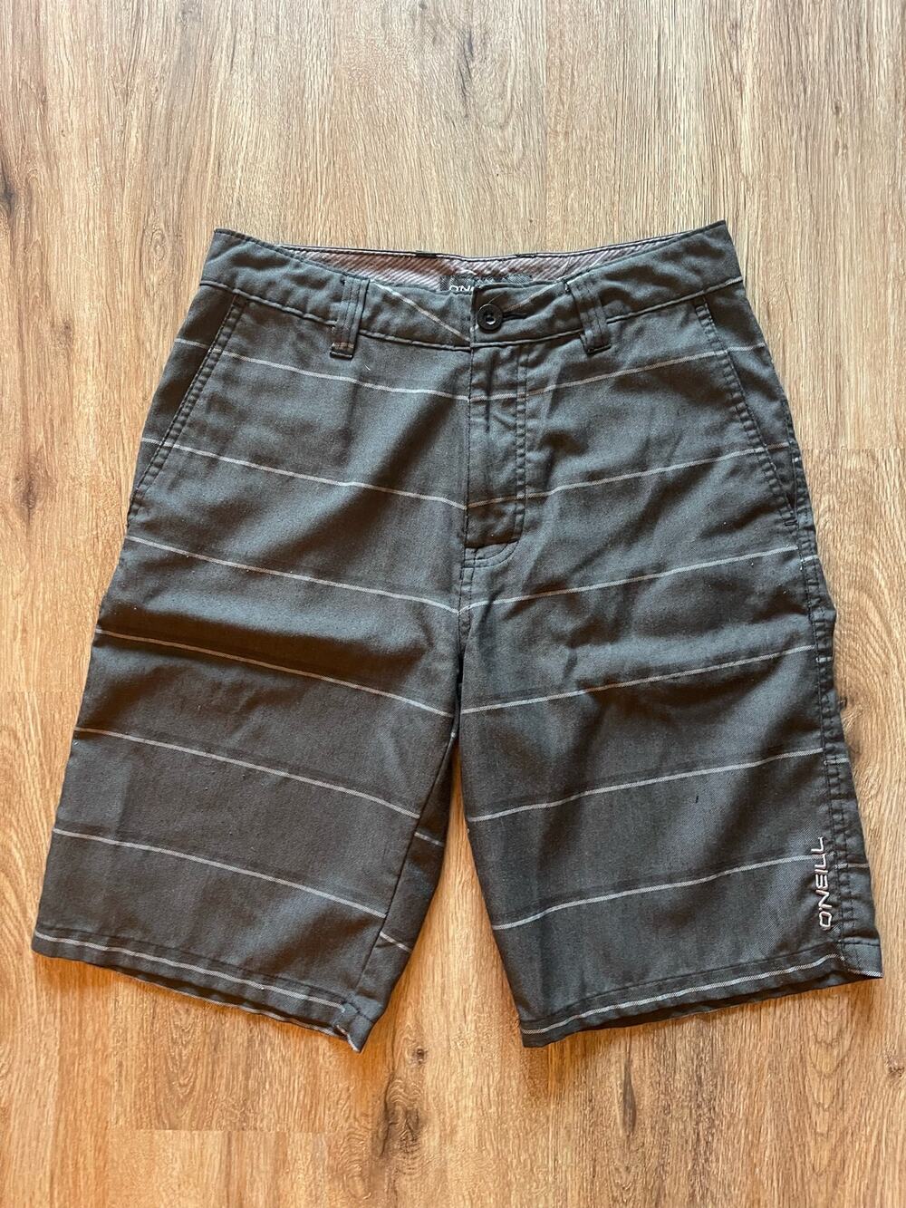 O’Neill Gray Striped Chino Shorts Size 28